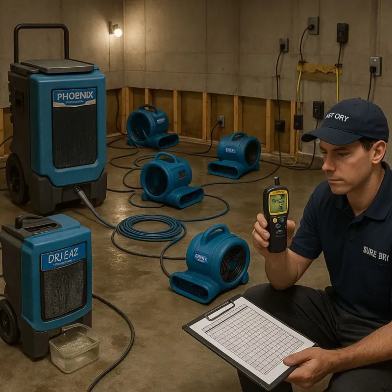Structural Drying and Dehumidification process in Bridport, VT